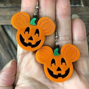Pumpkin Mickey Mouse Halloween Drop Earrings NWT